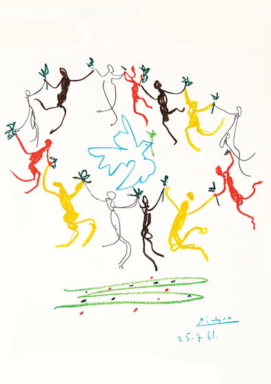 La Ronde de la Jeunesse by Pablo Picasso Greetings Card - Click Image to Close